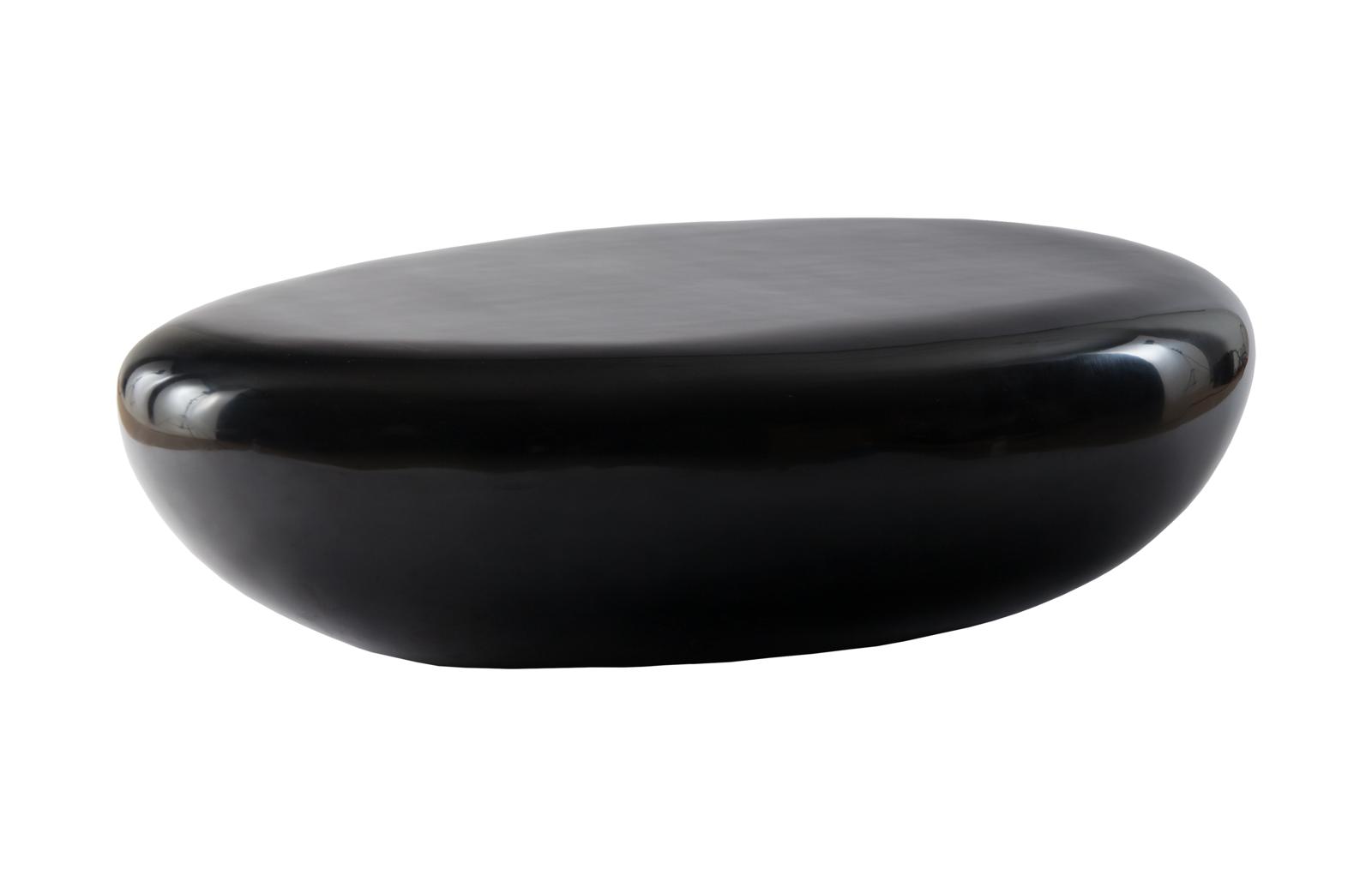 River Stone Coffee Table, Gel Coat Black, Large