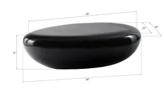 River Stone Coffee Table, Gel Coat Black, Large