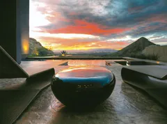 River Stone Coffee Table, Gel Coat Black, Large