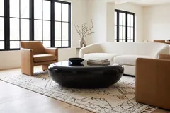 River Stone Coffee Table, Gel Coat Black, Large