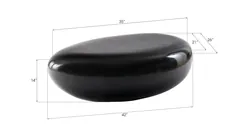 River Stone Coffee Table, Gel Coat Black, Small
