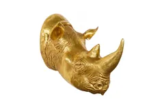 Rhino Wall Art, Resin, Gold Leaf