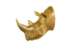 Rhino Wall Art, Resin, Gold Leaf