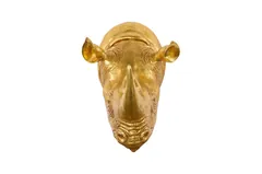 Rhino Wall Art, Resin, Gold Leaf