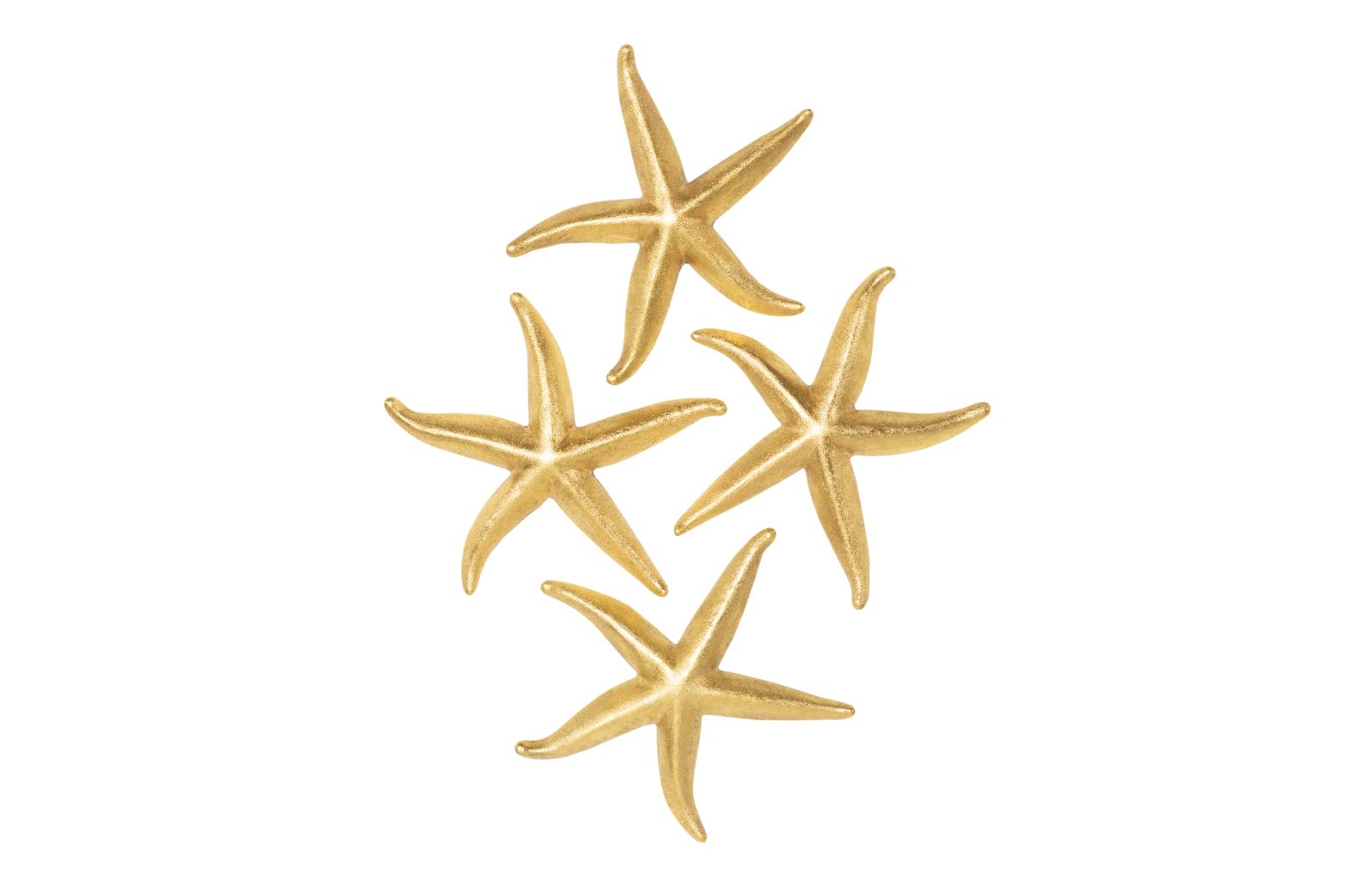 Starfish, Gold Leaf, Set of 4, LG