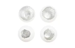Broken Egg Wall Art, White and Silver Leaf, Set of 4