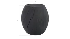 Drum Stool, Resin, Charred