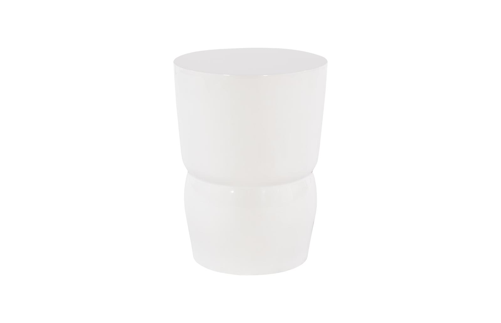 Carved Stool, Gel Coat White