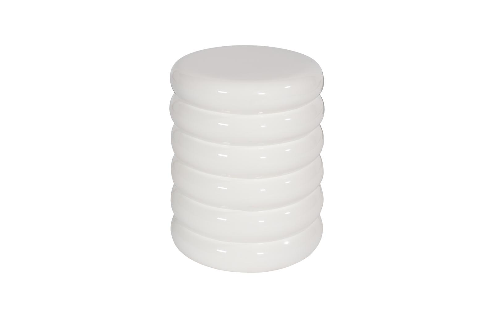 Ribbed Stool, Gel Coat White