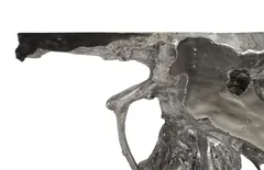 Sable Cast Root Console Table, Silver Leaf