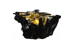 Noir Cast Root Coffee Table, Black, Gold Leaf