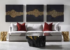 Noir Cast Root Coffee Table, Black, Gold Leaf