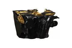 Noir Cast Root Coffee Table, Black, Gold Leaf