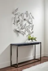 Feathers Wall Art, Small, Silver Leaf, Set of 2