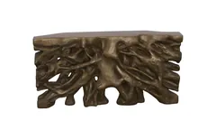 Square Root Console Table, Resin, Antique Bronze Finish