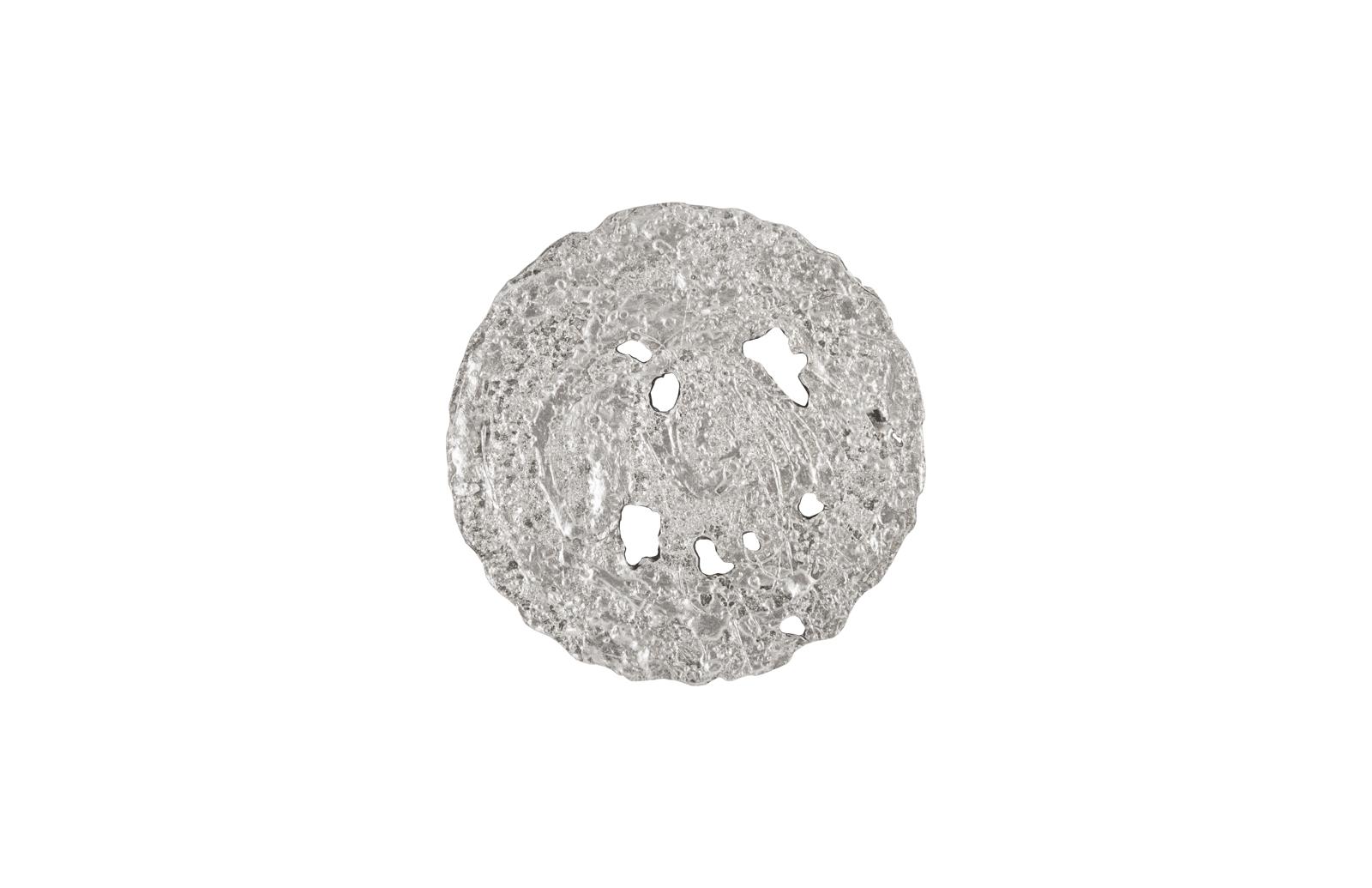 Molten Wall Disc, Small, Silver Leaf
