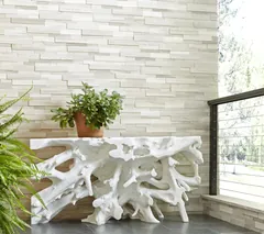 Beau Cast Root Console Table, Gel Coat White