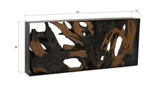 Cast Root Metal Framed Console Table, Resin, Brown