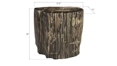 Cast Petrified Wood Stool, Resin