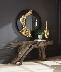 Mercury Mirror, Black, Gold Leaf