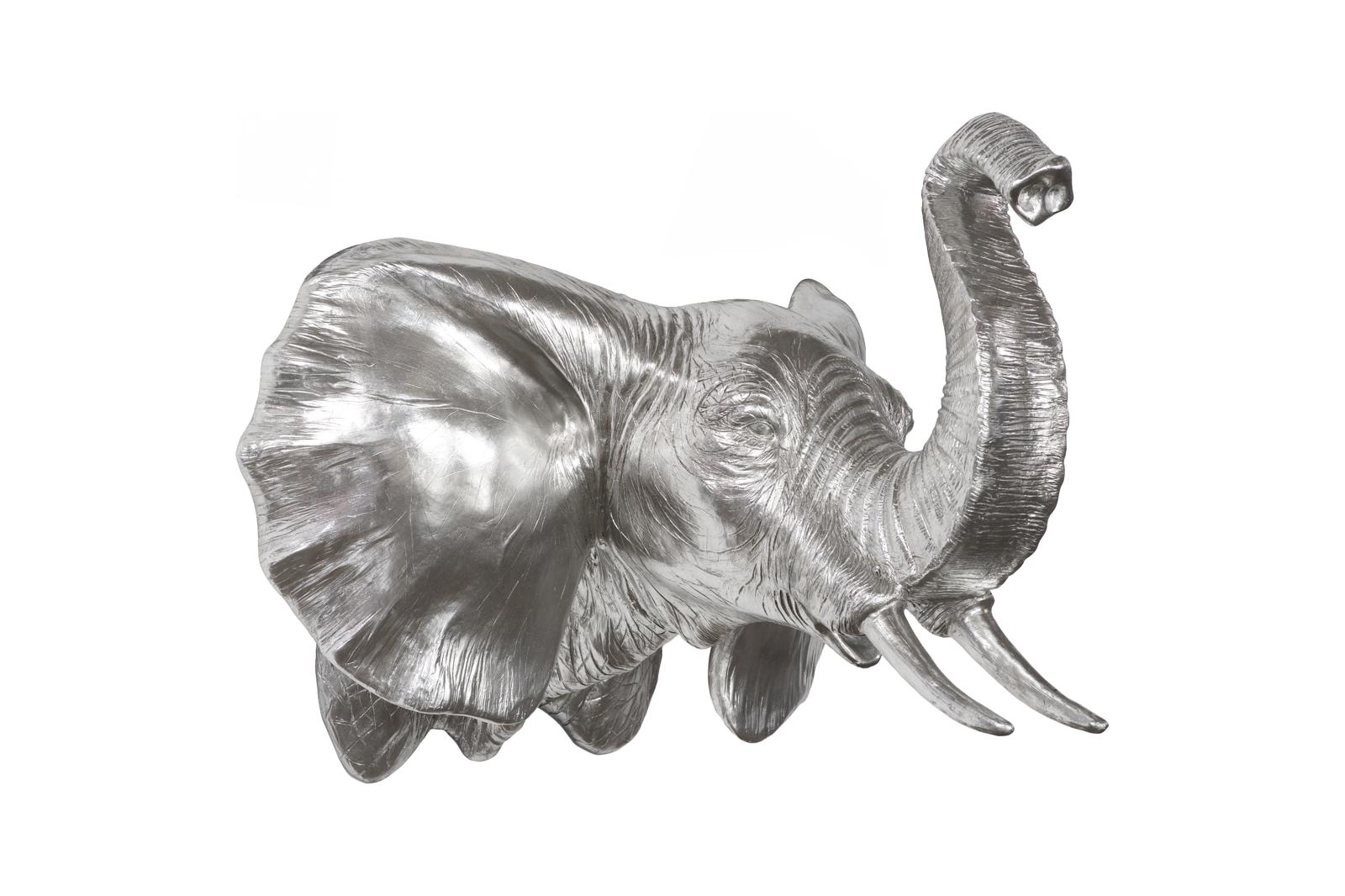 Elephant Wall Art, Resin, Silver Leaf