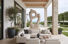 Colossal Cast Stone Sculpture, Double Hole, Roman Stone