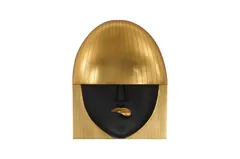 Fashion Faces Wall Art, Large, Pout, Black and Gold Leaf
