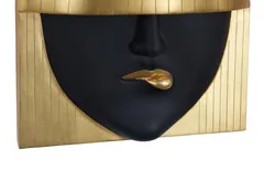Fashion Faces Wall Art, Large, Pout, Black and Gold Leaf