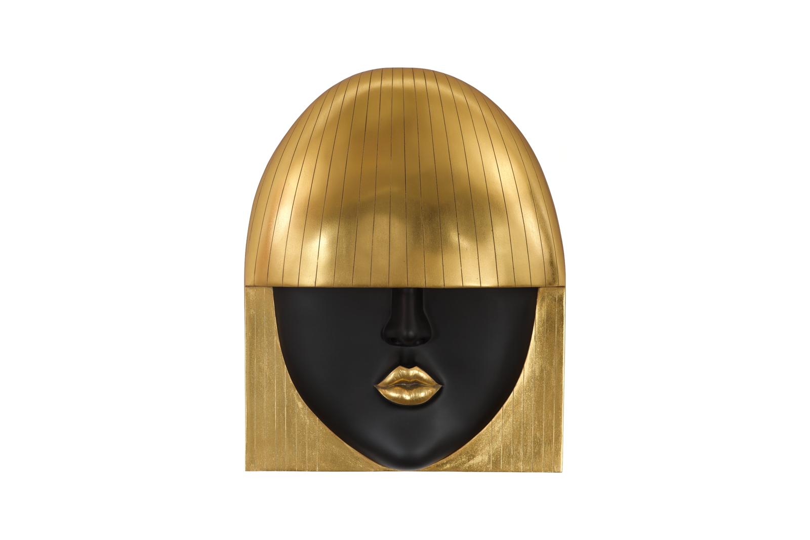 Fashion Faces Wall Art, Large, Kiss, Black and Gold Leaf