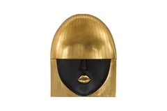 Fashion Faces Wall Art, Large, Kiss, Black and Gold Leaf