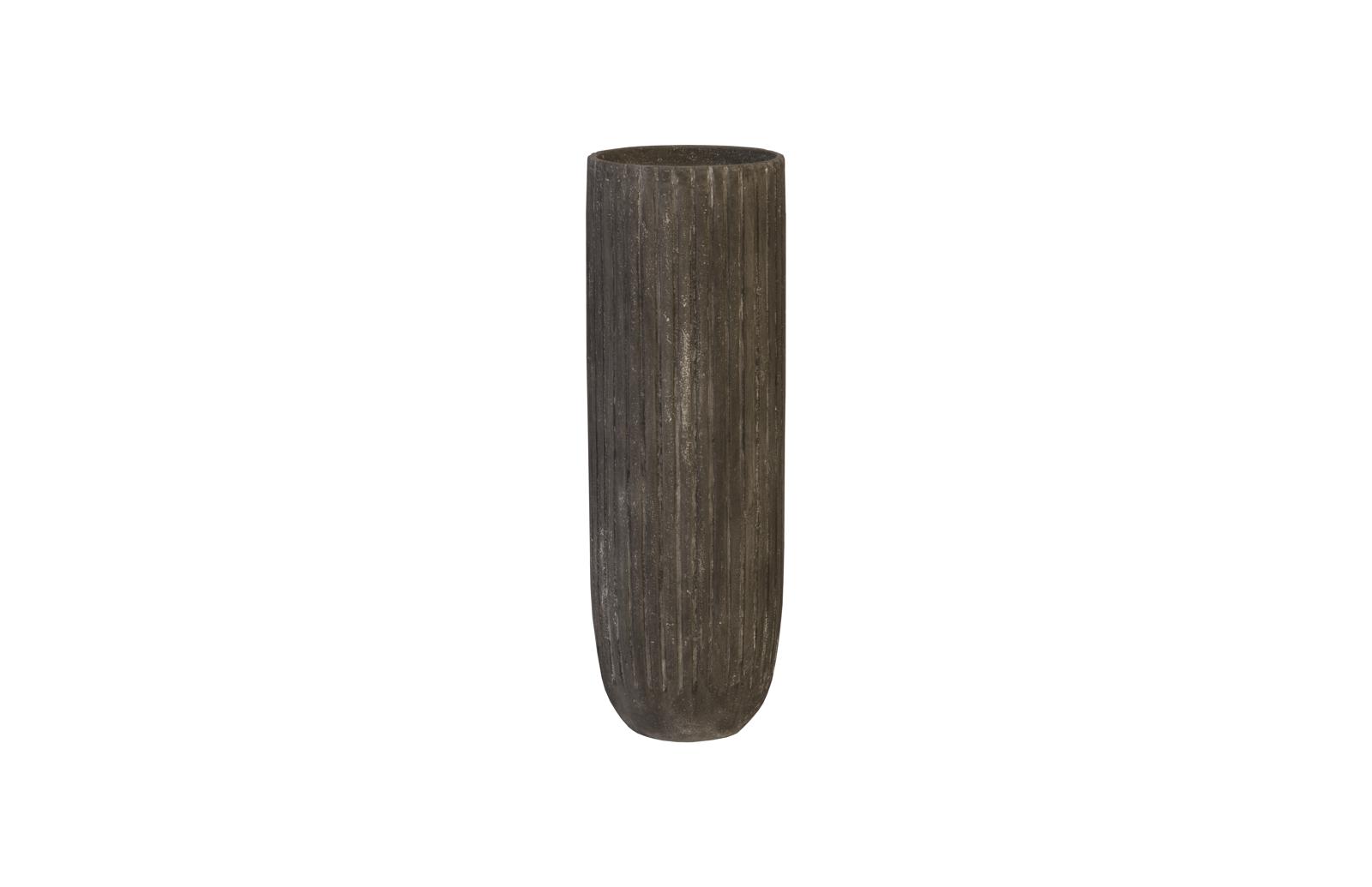 Fluted Planter, Large, Gray
