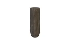 Fluted Planter, Large, Gray