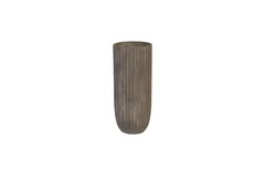 Fluted Planter, Medium, Gray