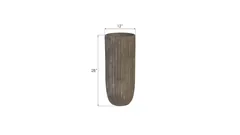 Fluted Planter, Medium, Gray
