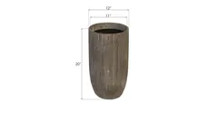 Fluted Planter, Small, Gray