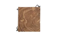 Atlas Side Table, Chamcha Wood/Metal, Natural