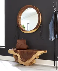 Atlas Mirror, Chamcha Wood, Natural, Metal