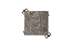 Atlas Side Table, Chamcha Wood, Gray Stone Finish, Metal