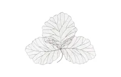 Tri Leaf Wall Art, Small, Metal, Silver/Black
