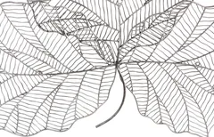 Tri Leaf Wall Art, Small, Metal, Silver/Black