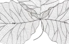 Tri Leaf Wall Art, Medium, Metal, Silver/Black