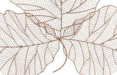 Tri Leaf Wall Art, Medium, Metal, Copper/Black
