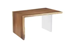 Waterfall Desk, Natural, Acrylic Leg