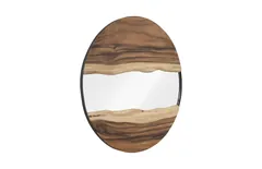 River Mirror, Natural, Round