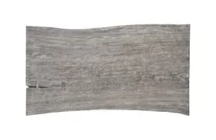 Waterfall Desk, Gray Stone, Satin Black Overlap Leg