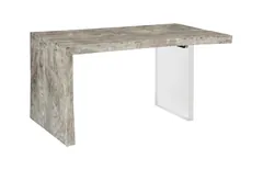 Waterfall Desk, Gray Stone, Acrylic Leg