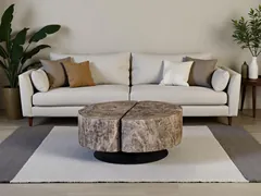 Clover Coffee Table, Gray Stone