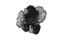 Flower Wall Art, Large, Black, Metal