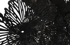 Flower Wall Art, Large, Black, Metal