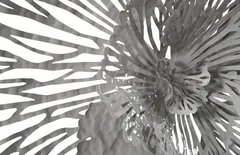 Flower Wall Art, Medium, Gray, Metal